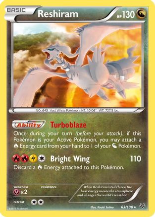 Reshiram 063/108  - Holofoil XY  Roaring Skies - Holo Rare