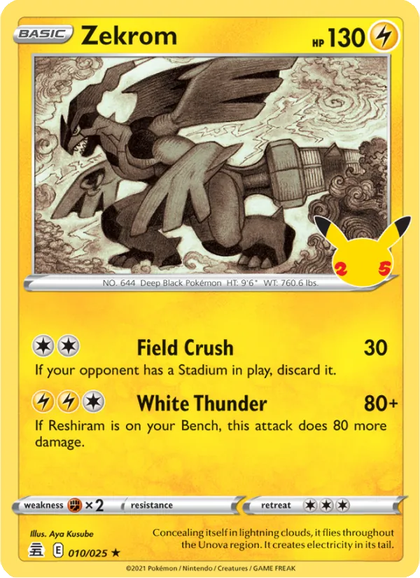 Zekrom 10/25  - Holofoil Celebrations - Rare