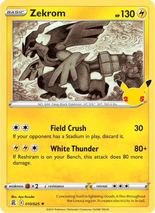Zekrom 10/25  - Holofoil Celebrations - Rare