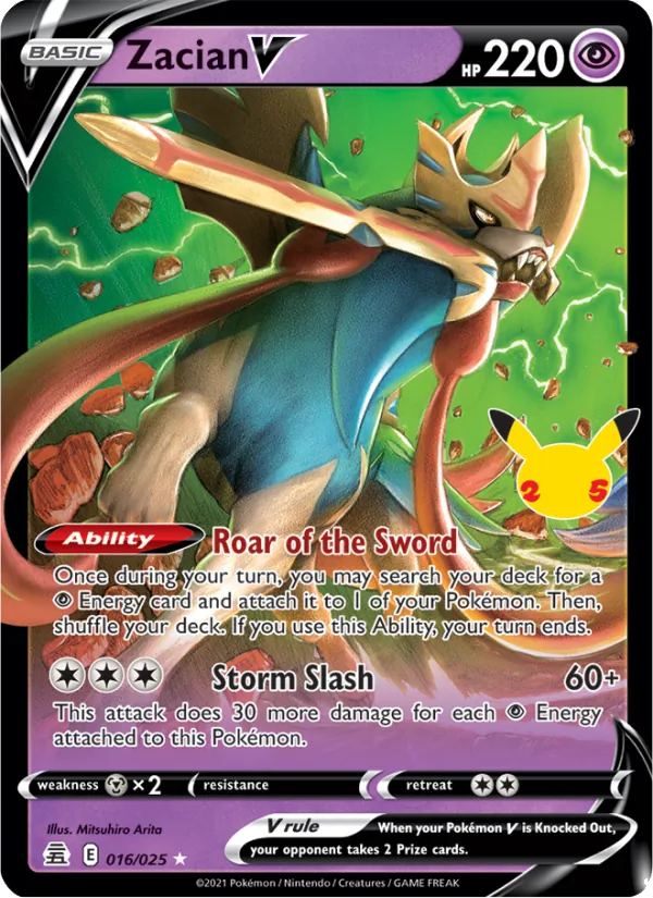 Zacian V 16/25  - Holofoil Celebrations - Holo Rare V