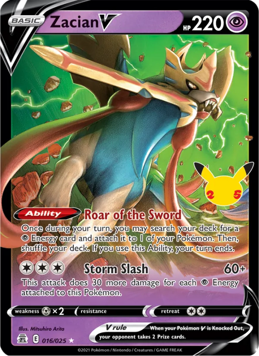 Zacian V 16/25  - Holofoil Celebrations - Holo Rare V