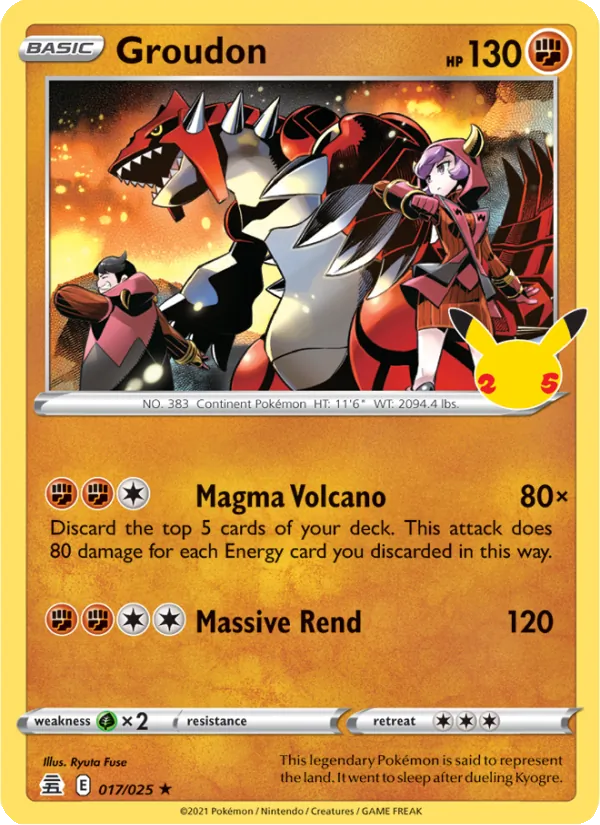 Groudon 17/25  - Holofoil Celebrations - Rare