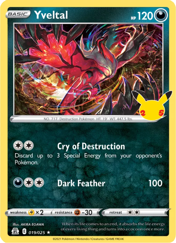Yveltal 19/25  - Holofoil Celebrations - Rare