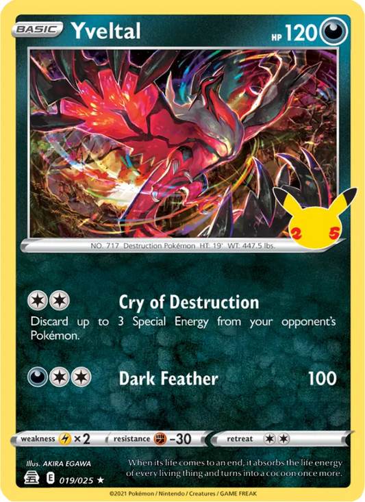 Yveltal 19/25  - Holofoil Celebrations - Rare