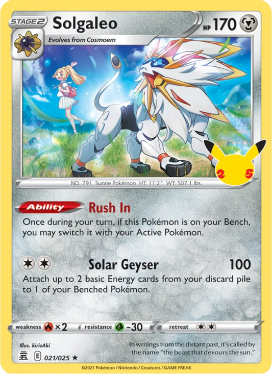 Solgaleo 21/25  - Holofoil Celebrations - Holo Rare