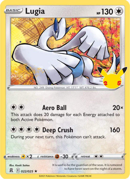Lugia 22/25  - Holofoil Celebrations - Rare