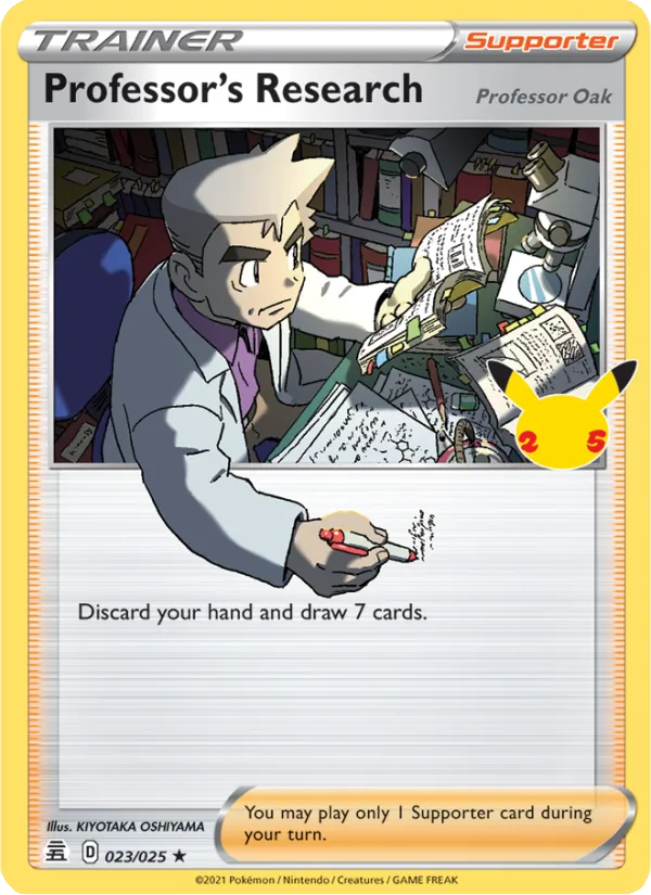 Professor's Research (Professor Oak) 23/25  - Holofoil Celebrations - Holo Rare