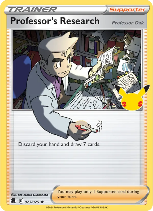 Professor's Research (Professor Oak) 23/25  - Holofoil Celebrations - Holo Rare