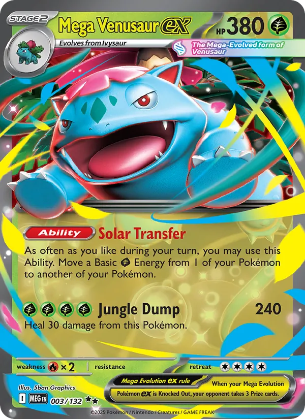 Mega Venusaur ex 003/132  - Holofoil ME01 Mega Evolution - Double Rare