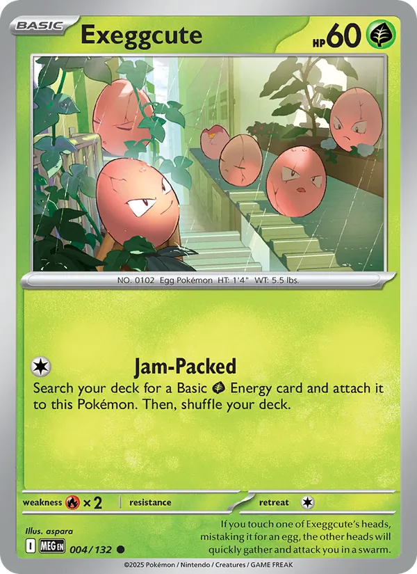 Exeggcute 004/132  - Reverse Holofoil ME01 Mega Evolution - Common