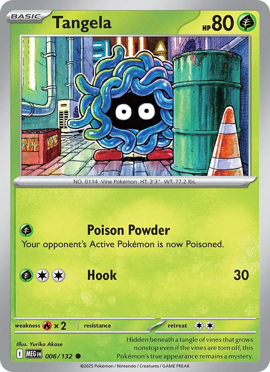 Tangela 006/132  - Reverse Holofoil ME01 Mega Evolution - Common