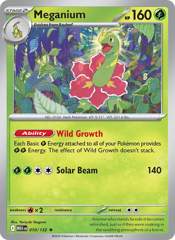 Meganium 010/132  - Holofoil ME01 Mega Evolution - Rare