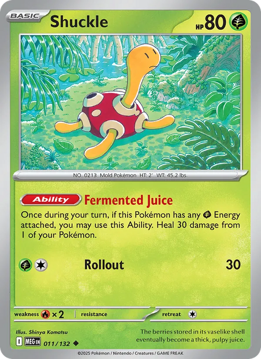 Shuckle 011/132  - Reverse Holofoil ME01 Mega Evolution - Uncommon
