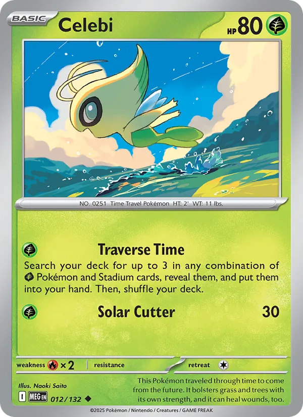 Celebi 012/132  - Reverse Holofoil ME01 Mega Evolution - Uncommon