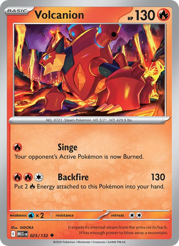 Volcanion 025/132  - Reverse Holofoil ME01 Mega Evolution - Uncommon