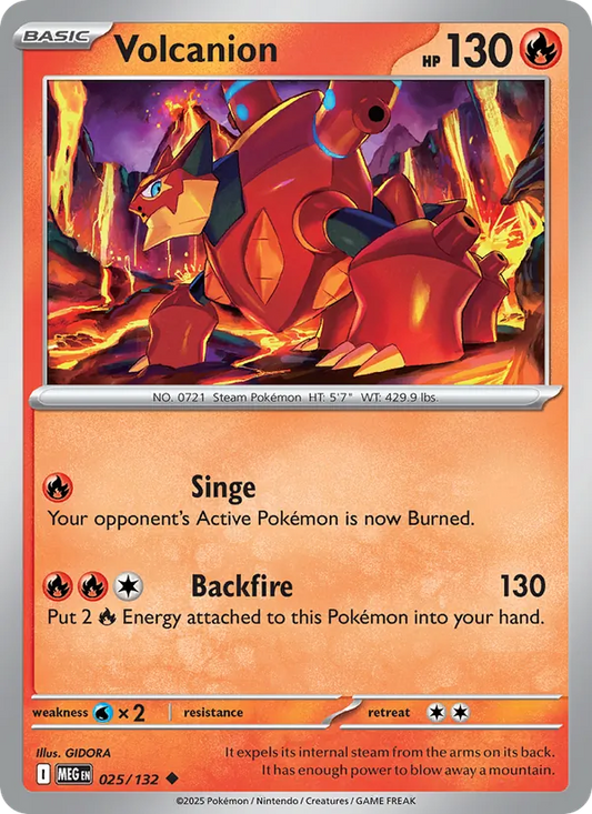 Volcanion 025/132  - Reverse Holofoil ME01 Mega Evolution - Uncommon