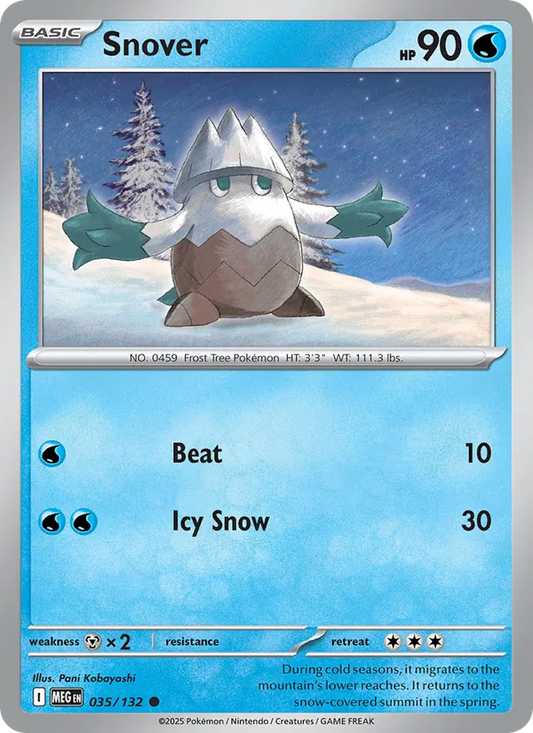 Snover 035/132  - Reverse Holofoil ME01 Mega Evolution - Common