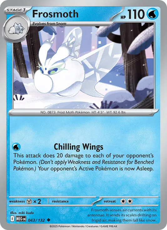 Frosmoth 043/132  - Reverse Holofoil ME01 Mega Evolution - Uncommon