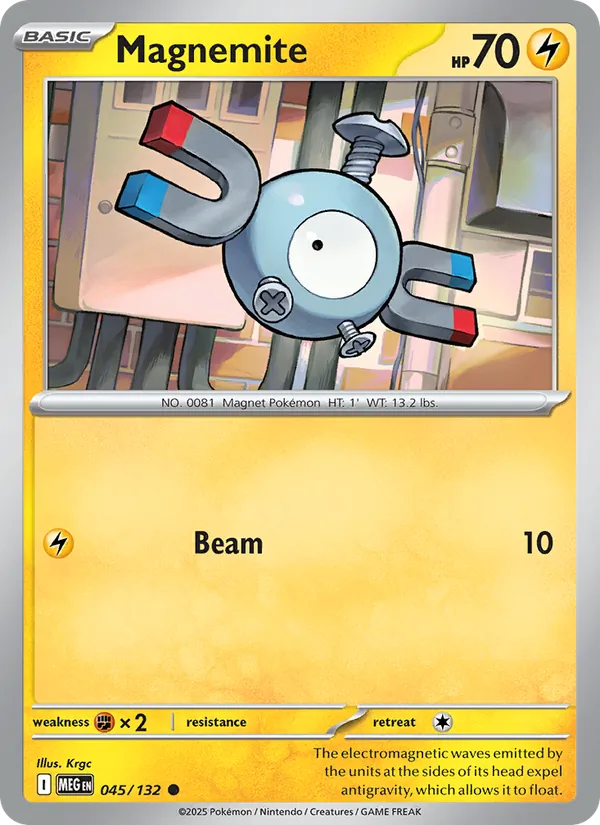 Magnemite 045/132  - Reverse Holofoil ME01 Mega Evolution - Common
