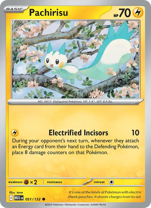 Pachirisu 051/132  - Reverse Holofoil ME01 Mega Evolution - Common