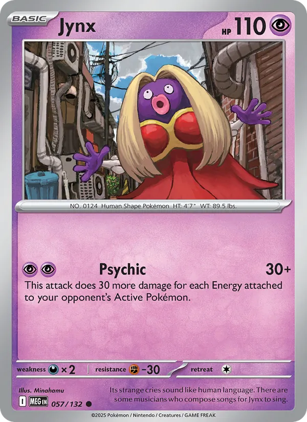 Jynx 057/132  - Reverse Holofoil ME01 Mega Evolution - Common