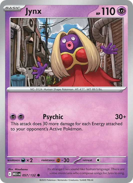 Jynx 057/132  - Reverse Holofoil ME01 Mega Evolution - Common