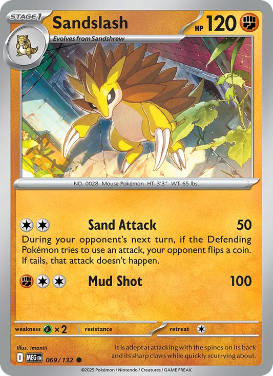 Sandslash 069/132  - Reverse Holofoil ME01 Mega Evolution - Common