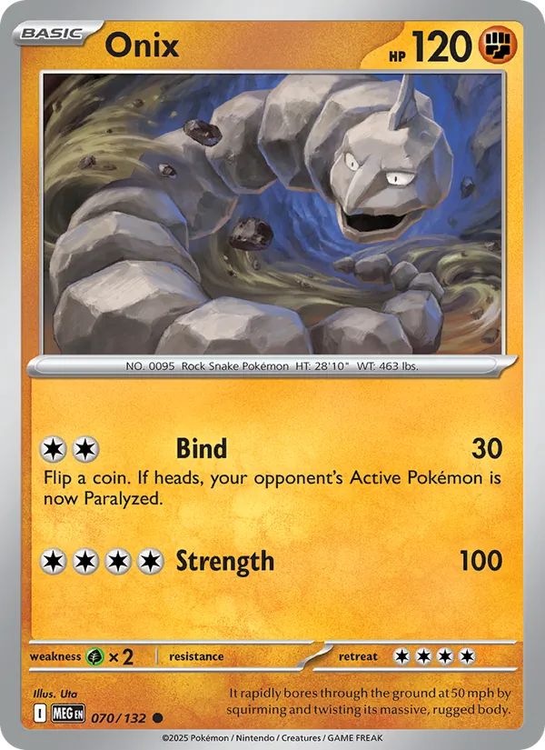 Onix 070/132  - Reverse Holofoil ME01 Mega Evolution - Common
