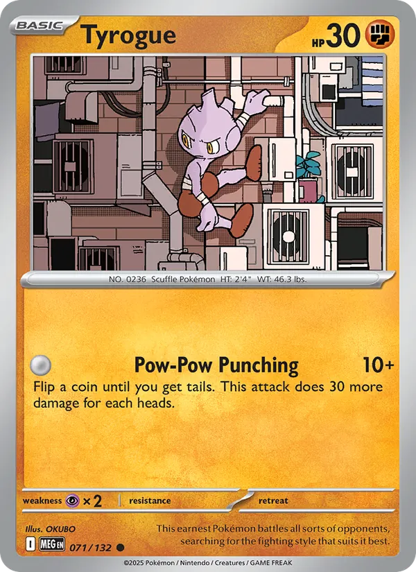 Tyrogue 071/132  - Reverse Holofoil ME01 Mega Evolution - Common