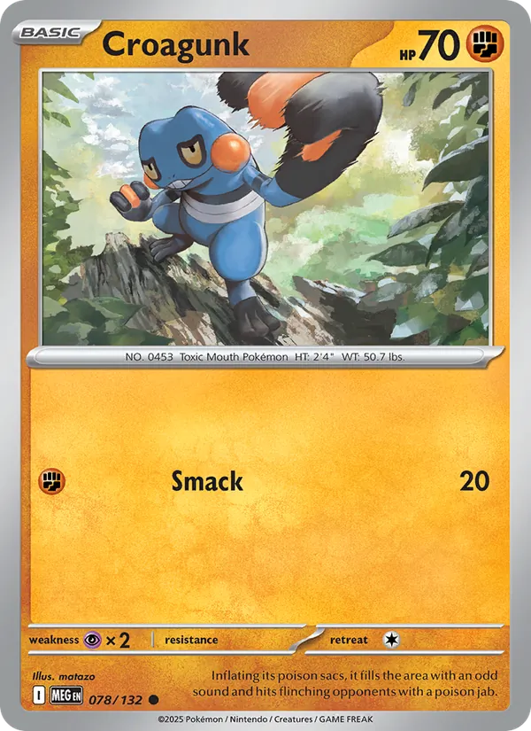 Croagunk 078/132  - Reverse Holofoil ME01 Mega Evolution - Common