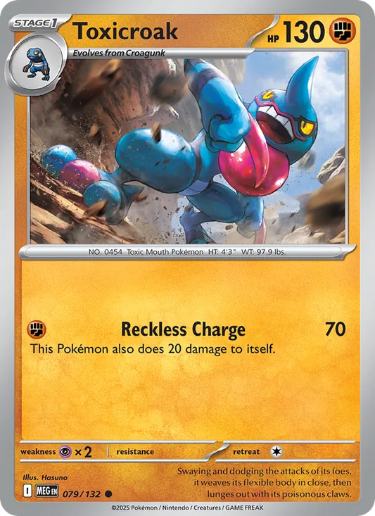 Toxicroak 079/132  - Reverse Holofoil ME01 Mega Evolution - Common