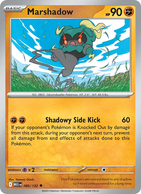 Marshadow 080/132  - Reverse Holofoil ME01 Mega Evolution - Uncommon