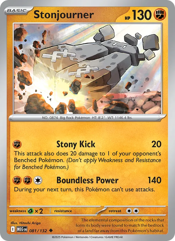 Stonjourner 081/132  - Reverse Holofoil ME01 Mega Evolution - Uncommon
