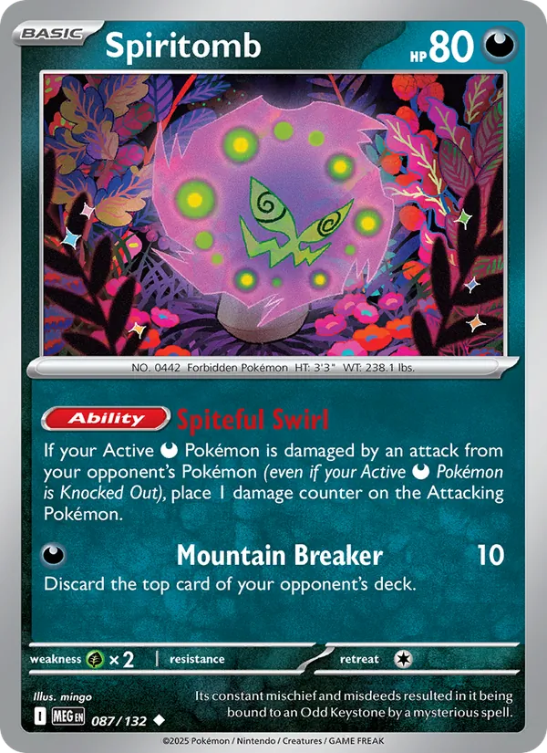 Spiritomb 087/132  - Reverse Holofoil ME01 Mega Evolution - Uncommon