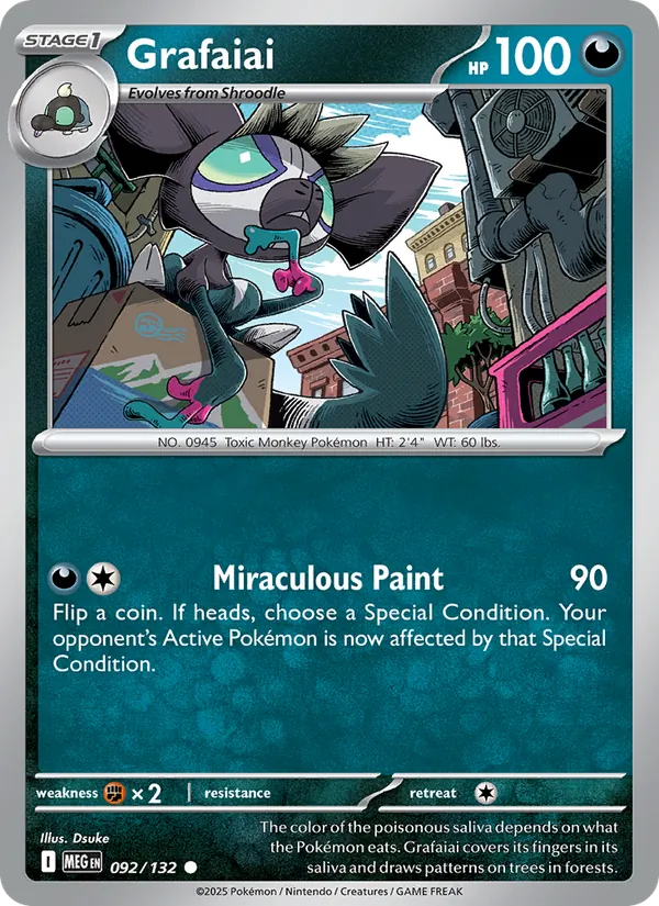 Grafaiai 092/132  - Reverse Holofoil ME01 Mega Evolution - Common