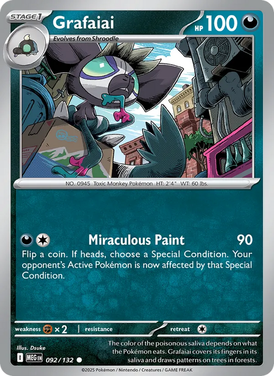 Grafaiai 092/132  - Reverse Holofoil ME01 Mega Evolution - Common
