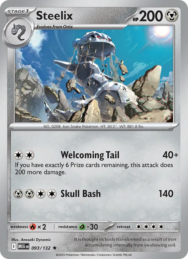 Steelix 093/132  - Reverse Holofoil ME01 Mega Evolution - Rare