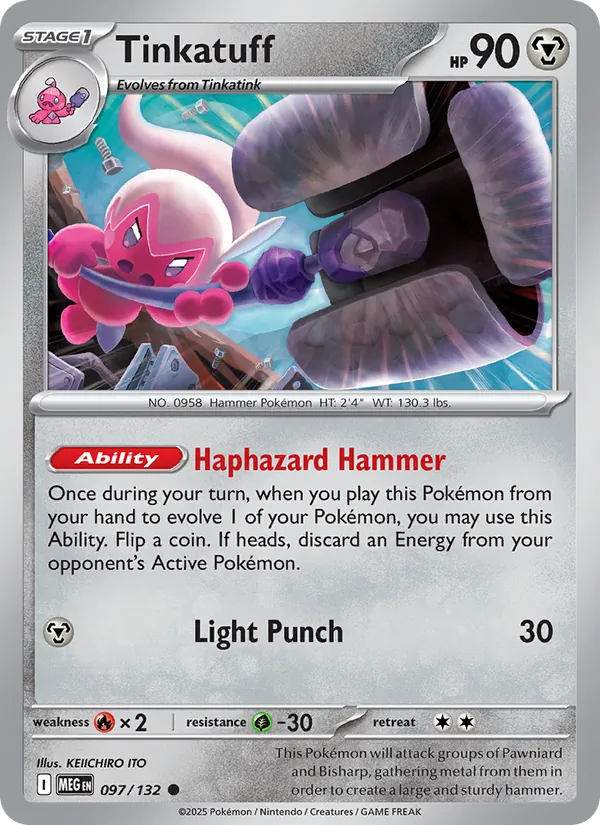 Tinkatuff 097/132  - Reverse Holofoil ME01 Mega Evolution - Common