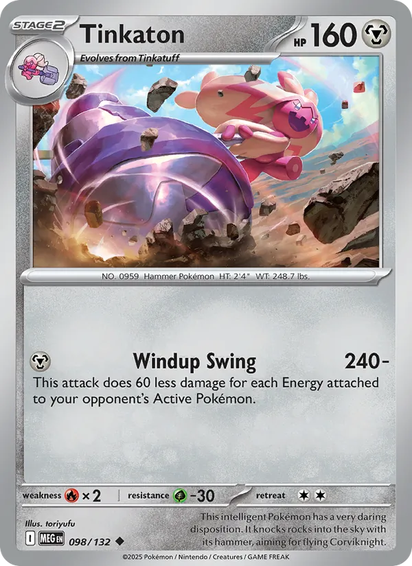 Tinkaton 098/132  - Reverse Holofoil ME01 Mega Evolution - Uncommon