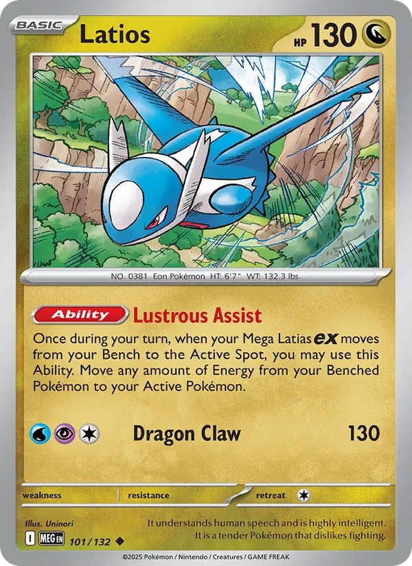 Latios 101/132  - Reverse Holofoil ME01 Mega Evolution - Uncommon
