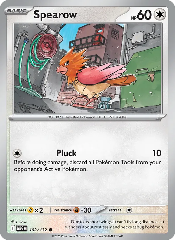Spearow 102/132  - Reverse Holofoil ME01 Mega Evolution - Common
