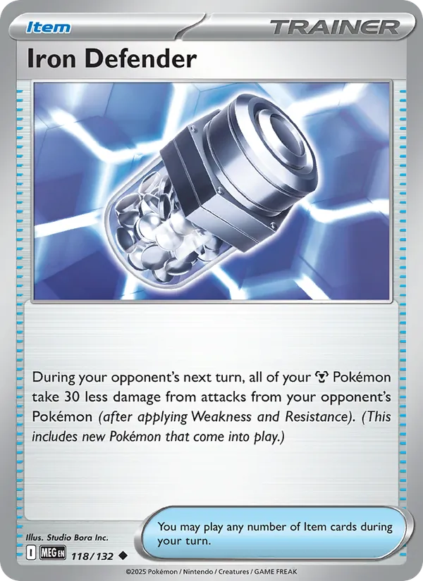 Iron Defender 118/132  - Reverse Holofoil ME01 Mega Evolution - Uncommon