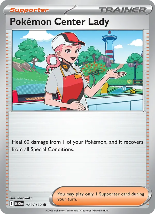 Pokémon Center Lady 123/132  - Reverse Holofoil ME01 Mega Evolution - Common