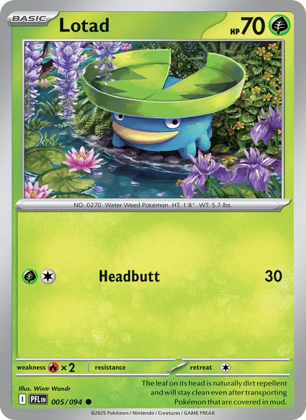 Lotad 005/094  - Reverse Holofoil ME02 Phantasmal Flames - Common