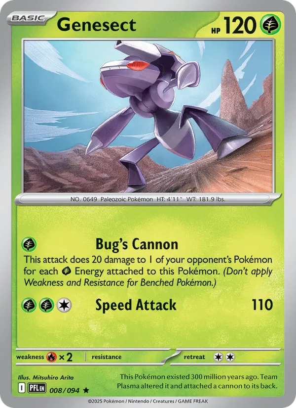 Genesect 008/094  - Reverse Holofoil ME02 Phantasmal Flames - Rare