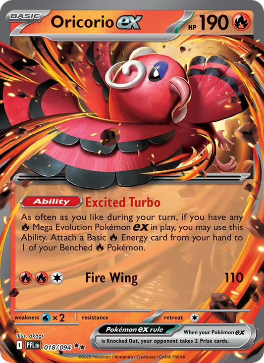 Oricorio ex 018/094  - Holofoil ME02 Phantasmal Flames - Double Rare