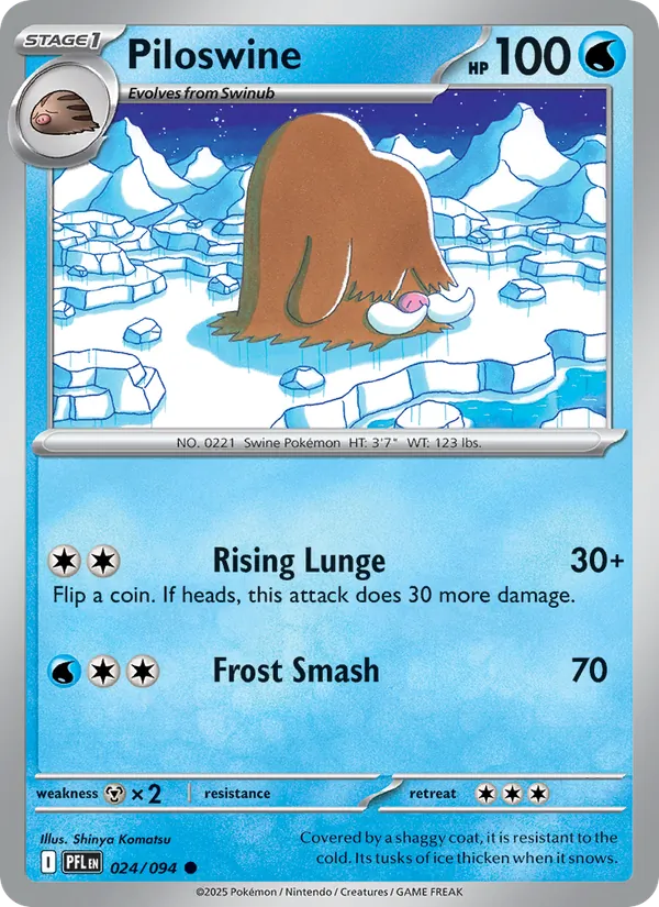 Piloswine 024/094  - Reverse Holofoil ME02 Phantasmal Flames - Common