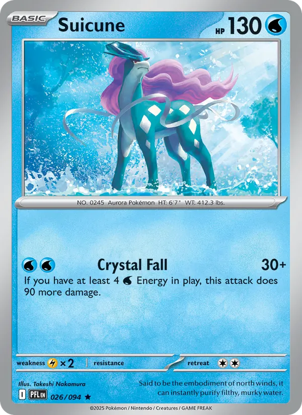 Suicune 026/094  - Holofoil ME02 Phantasmal Flames - Rare