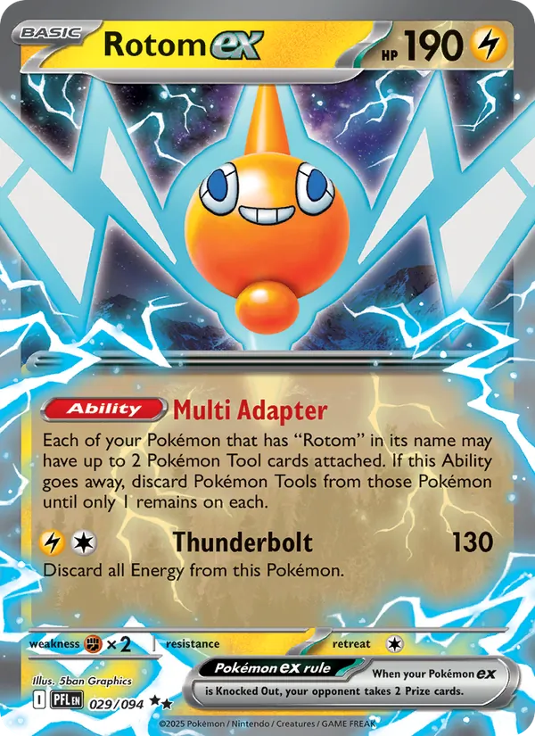 Rotom ex 029/094  - Holofoil ME02 Phantasmal Flames - Double Rare