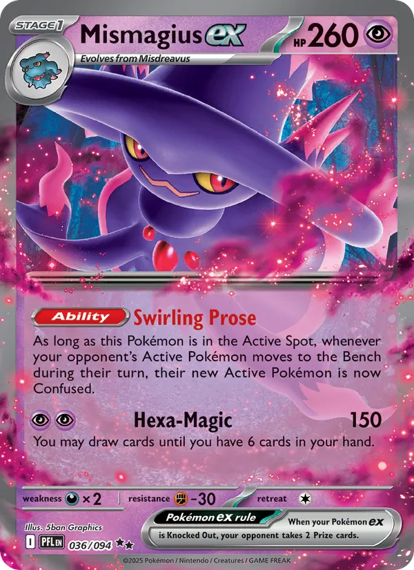 Mismagius ex 036/094  - Holofoil ME02 Phantasmal Flames - Double Rare